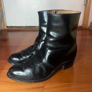 Western Black Leather Men's Boots